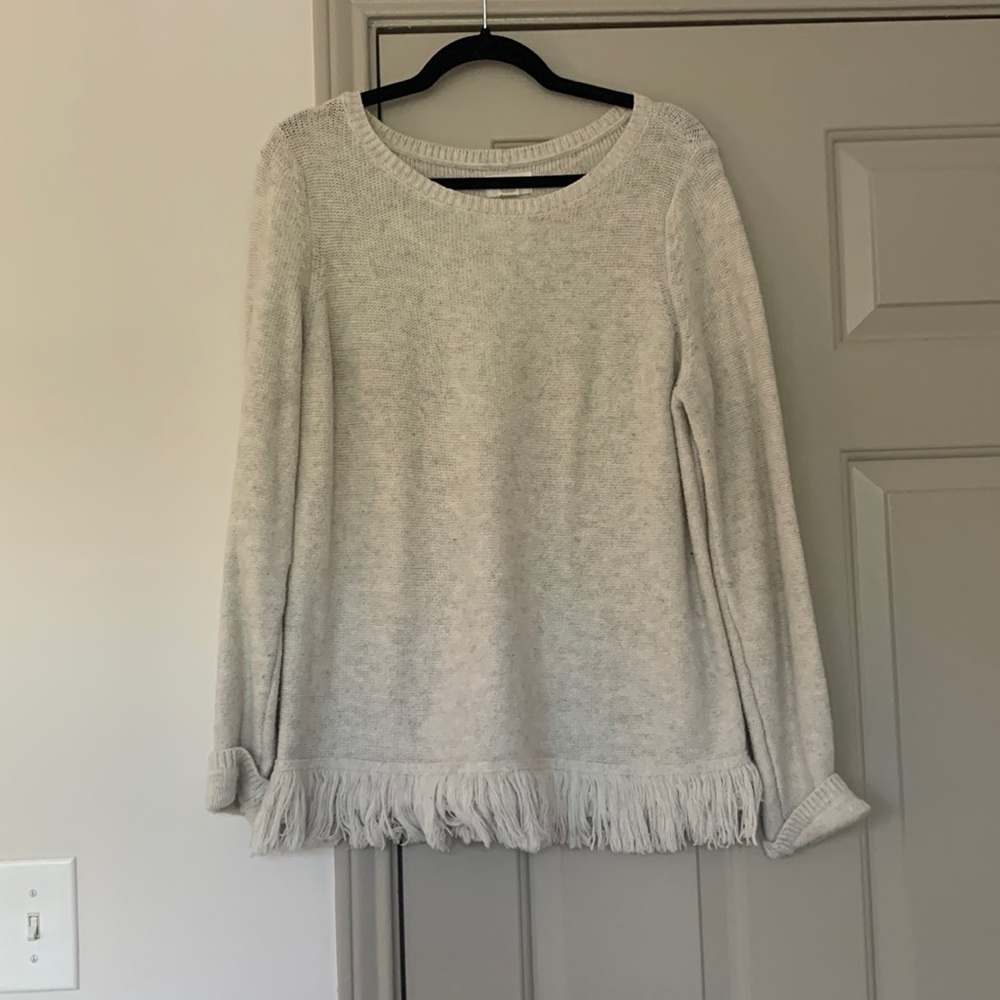 LOFT Outlet white/gray speckled sweater